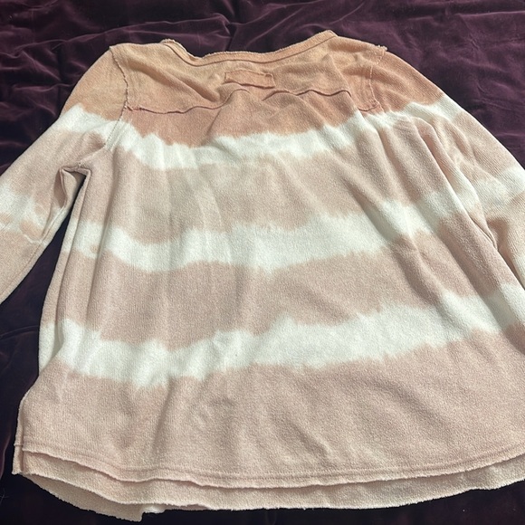 POL sweater faded stripes pink sz Small button placket boutique purchase - Picture 7 of 8